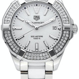 Buy Shop Tag Heuer Aquaracer Diamonds White Dial Two Tone Steel Strap Watch for Women - WAY131F.BA0914 USA Online