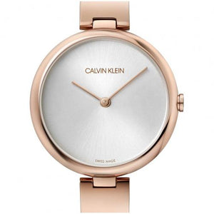 Buy Shop Calvin Klein Wavy White Dial Rose Gold Steel Strap Watch for Women - K9U23646 USA Online