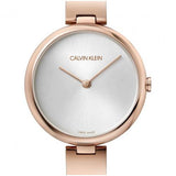 Buy Shop Calvin Klein Wavy White Dial Rose Gold Steel Strap Watch for Women - K9U23646 USA Online