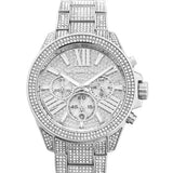 Buy Shop Michael Kors Wren Chronograph Crystals Silver Dial Silver Steel Strap Watch For Women - MK6317 USA Online