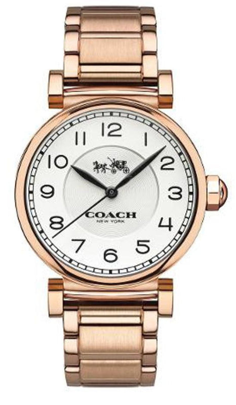 Buy Shop Coach Madison White Dial Rose Gold Steel Strap Watch for Women - 14502395 USA Online