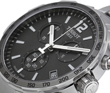 Buy Shop Tissot Quickster Chronograph Black Dial Silver Steel Strap Watch For Men - T095.417.11.067.00 USA Online