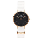 Buy Shop Daniel Wellington Classic Petite Dover Black Dial White NATO Strap Watch For Women - DW00100314 USA Online