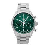 Buy Shop Tag Heuer Carrera Automatic Chronograph Limited Edition Green Dial Silver Steel Strap Watch for Men - CBN2014.EB0240 USA Online
