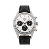 Buy Shop Tag Heuer Carrera Chronograph 60th Anniversary Silver Dial Black Leather Strap Watch for Men - CBK221H.FC8317 USA Online