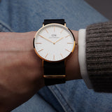 Buy Shop Daniel Wellington Classic Cornwall White Dial Black Nylon Strap Watch For Men - DW00100257 USA Online