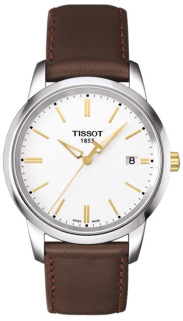 Buy Shop Tissot T Classic Dream White Dial Brown Leather Strap Watch for Men - T033.410.26.011.01 USA Online