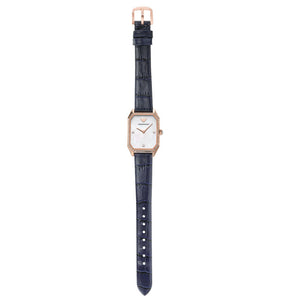 Buy Shop Emporio Armani Gianni T Bar Quartz Mother of Pearl Dial Blue Leather Strap Watch For Women - AR11466 USA Online