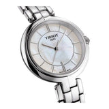 Tissot T Lady Flamingo Diamonds White Dial Silver Steel Strap Watch For Women - T094.210.11.116.01