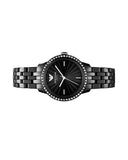 Buy Shop Emporio Armani Crystal Ceramica Black Dial Black Steel Strap Watch For Women - AR1478 USA Online