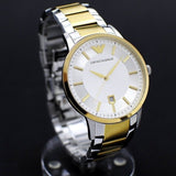 Buy Shop Emporio Armani Renato Silver Dial Two Tone Steel Strap Watch For Men - AR2449 USA Online