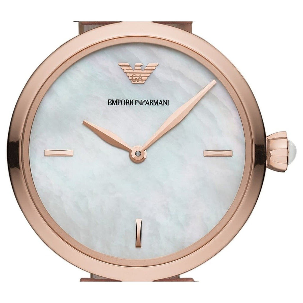 Buy Shop Emporio Armani Arianna Mother of Pearl Dial Pink Leather Strap Watch For Women - AR11199 USA Online