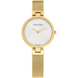 Calvin Klein Authentic White Dial Rose Gold Mesh Bracelet Watch for Women - K8G23526