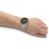 Buy Shop Michael Kors Hutton Chronograph Black Dial Two Tone Steel Strap Watch For Men - MK8954 USA Online
