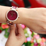Buy Shop Michael Kors Parker Mother of Pearl Red Dial Two Tone Steel Strap Watch for Women - MK6427 USA Online