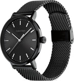 Buy Shop Calvin Klein Minimal Black Dial Black Mesh Bracelet Watch for Men - K3M21421 USA Online