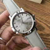 Buy Shop Burberry Heritage Grey Dial Beige Leather Strap Unisex Watch - BU1754 USA Online