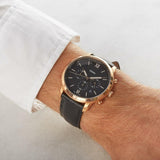 Buy Shop Fossil Neutra Chronograph Black Dial Black Leather Strap Watch for Men - FS5381 USA Online