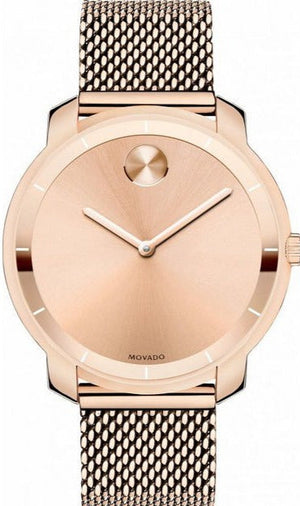 Buy Shop Movado Bold Rose Gold Dial Rose Gold Mesh Bracelet Watch For Women - 3600243 USA Online