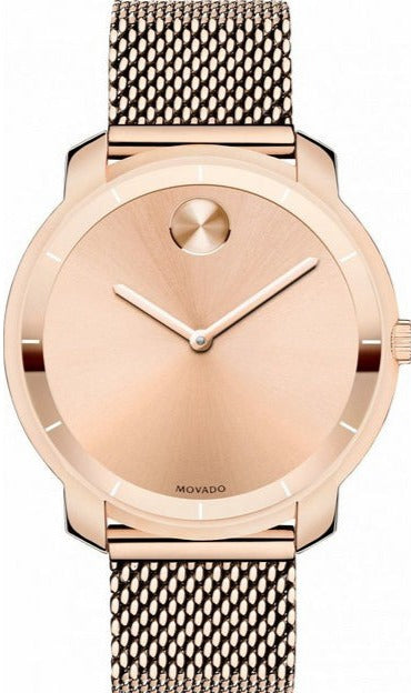 Buy Shop Movado Bold Rose Gold Dial Rose Gold Mesh Bracelet Watch For Women - 3600243 USA Online