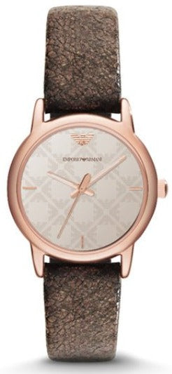 Buy Shop Emporio Armani Classic Analog Grey Dial Brown Leather Strap Watch For Men - AR1813 USA Online