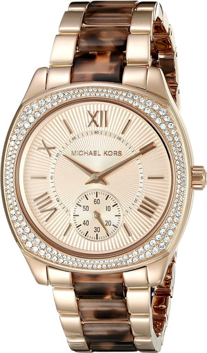 Buy Shop Michael Kors Bryn Rose Gold Dial Two Tone Steel Strap Watch For Women - MK6276 USA Online