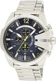 Buy Shop Diesel Mega Chief Chronograph Blue Dial Silver Steel Strap Watch For Men - DZ4465 USA Online