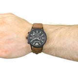 Buy Shop Emporio Armani Chronograph Black Dial Brown Leather Strap Watch For Men - AR11078 USA Online