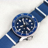 Seiko 5 Sports Automatic SKX Blue Dial Blue NATO Strap Watch For Men - SRPD51K2