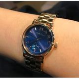Buy Shop Marc Jacobs Baker Navy Blue Dial Rose Gold Steel Strap Watch for Women - MBM3332 USA Online