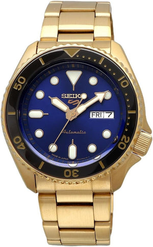 Buy Shop Seiko 5 Sports US Special Edition Automatic Blue Dial Gold Steel Strap Watch For Men - SRPK20 USA Online