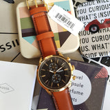 Buy Shop Fossil Townsman Chronograph Black Dial Brown Leather Strap Watch for Men - FS5338 USA Online