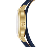 Buy Shop Tory Burch Collins Quartz Blue Dial Blue Leather Strap Watch for Women - TBW1303 USA Online