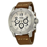 Buy Shop Fossil Modern Machine White Dial Brown Leather Strap Watch for Men - FS4929 USA Online