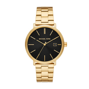 Buy Shop Michael Kors Blake Quartz Black Dial Gold Steel Strap Watch for Men - MK9136 USA Online