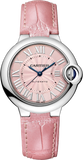 Buy Shop Cartier Ballon Blue De Cartier Pink Dial Pink Leather Strap Watch for Women - WSBB0031 USA Online