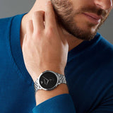Buy Shop Emporio Armani Classic Quartz Black Dial Silver Steel Strap Watch For Men - AR11161 USA Online