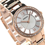Buy Shop Fossil Virginia White Dial Rose Gold Steel Strap Watch for Women - ES3284 USA Online