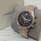 Buy Shop Michael Kors Brinkley Blue Dial Two Tone Steel Strap Watch for Women - MK6205 USA Online