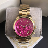 Buy Shop Michael Kors Runway Iridescent Pink Dial Gold Steel Strap Watch for Women - MK5939 USA Online