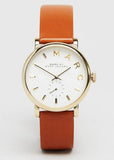 Buy Shop Marc Jacobs Baker White Dial Brown Leather Strap Watch for Womern - MBM1316 USA Online
