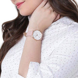 Buy Shop Michael Kors Pyper Quartz White Dial Pink Leather Strap Watch For Women - MK2741 USA Online