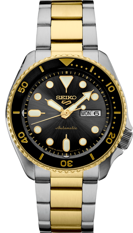 Buy Shop Seiko 5 Sports Automatic Special Creation Black Dial Two Tone Steel Strap Watch For Men - SRPK22 USA Online