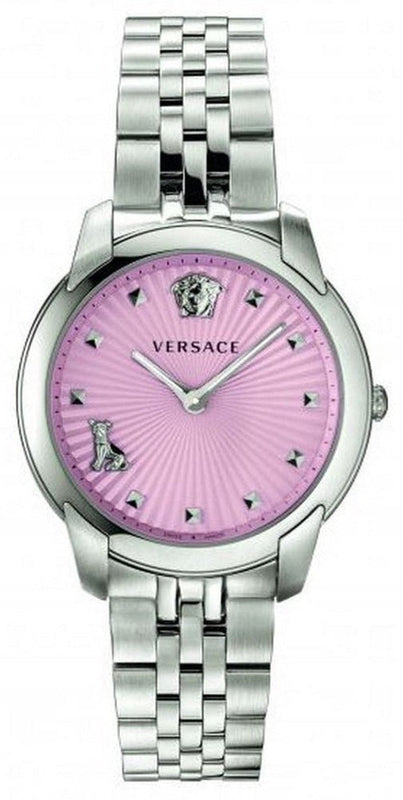 Buy Shop Versace Audrey Quartz Pink Dial Silver Steel Strap Watch for Women - VELR00419 USA Online