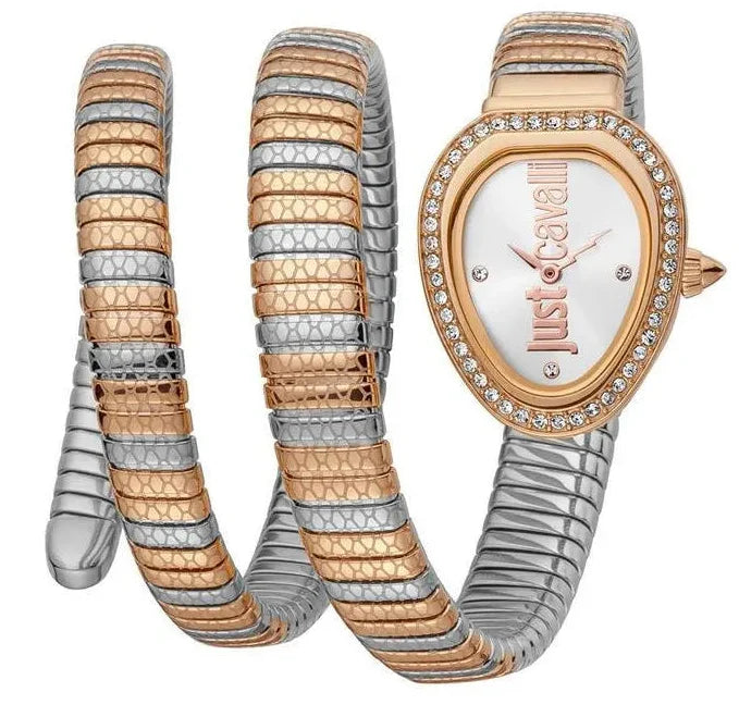 Buy Shop Just Cavalli Doppio Silver Dial Two Tone Steel Strap Watch for Women - JC1L163M0085 USA Online