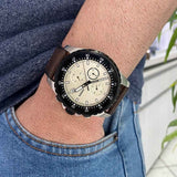 Buy Shop Fossil Dillinger Chronograph White Dial Brown Leather Strap Watch for Men - FS5674 USA Online