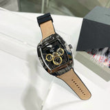 Buy Shop Guess Phoenix Multifunction Black Dial Brown Leather Strap Watch for Men - GW0202G3 USA Online