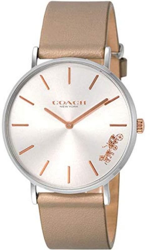 Buy Shop Coach Perry Silver Dial Light Brown Leather Strap Watch for Women - 14503119 USA Online