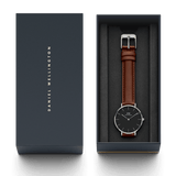 Buy Shop Daniel Wellington Classic Petite St Mawes Black Dial Brown Leather Strap Watch For Women - DW00100237 USA Online
