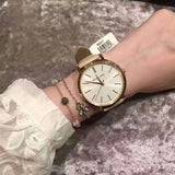 Buy Shop Michael Kors Jaryn Quartz Gold Dial Pink Leather Strap Watch For Women - MK2471 USA Online